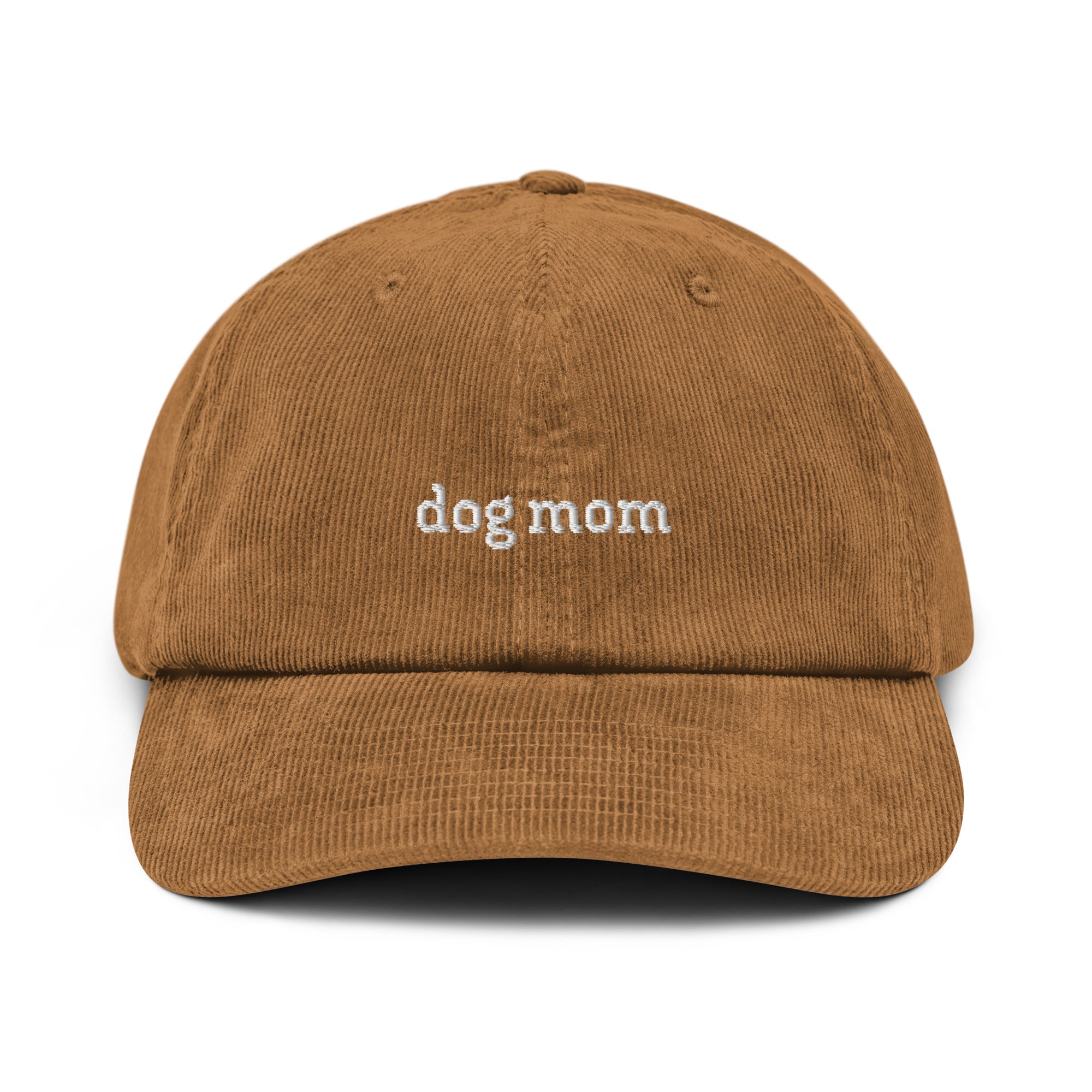 Cord Base Cap mit dog mom Stickerei - verstellbare Baumwoll-Cord-Cap für Dog Moms von Paul Emma