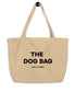 Beige Bio-Hundetasche aus GOTS-zertifizierter Baumwolle mit schwarzem Paul Emma Logo - nachhaltige Dog Bag