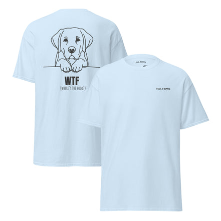 T-Shirt mit Labrador Line-Art und WTF Where's The Food Print - Paul Emma Hunde-Shirt