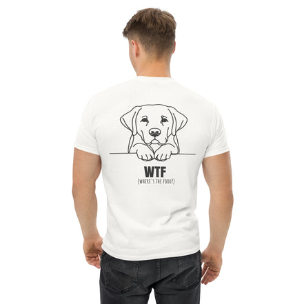 T-Shirt mit Labrador Line-Art und WTF Where's The Food Print - Paul Emma Hunde-Shirt