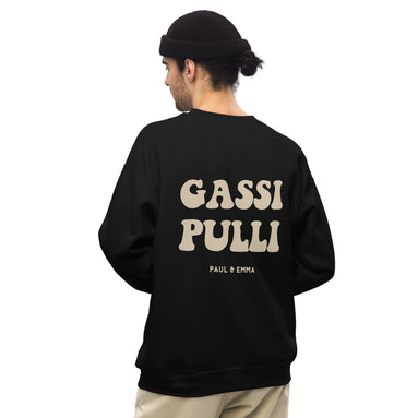  Sweatshirt mit GASSI PULLI Statement Back-Print in Beige - Paul & Emma
