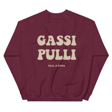  Sweatshirt mit GASSI PULLI Statement Back-Print in Beige - Paul & Emma