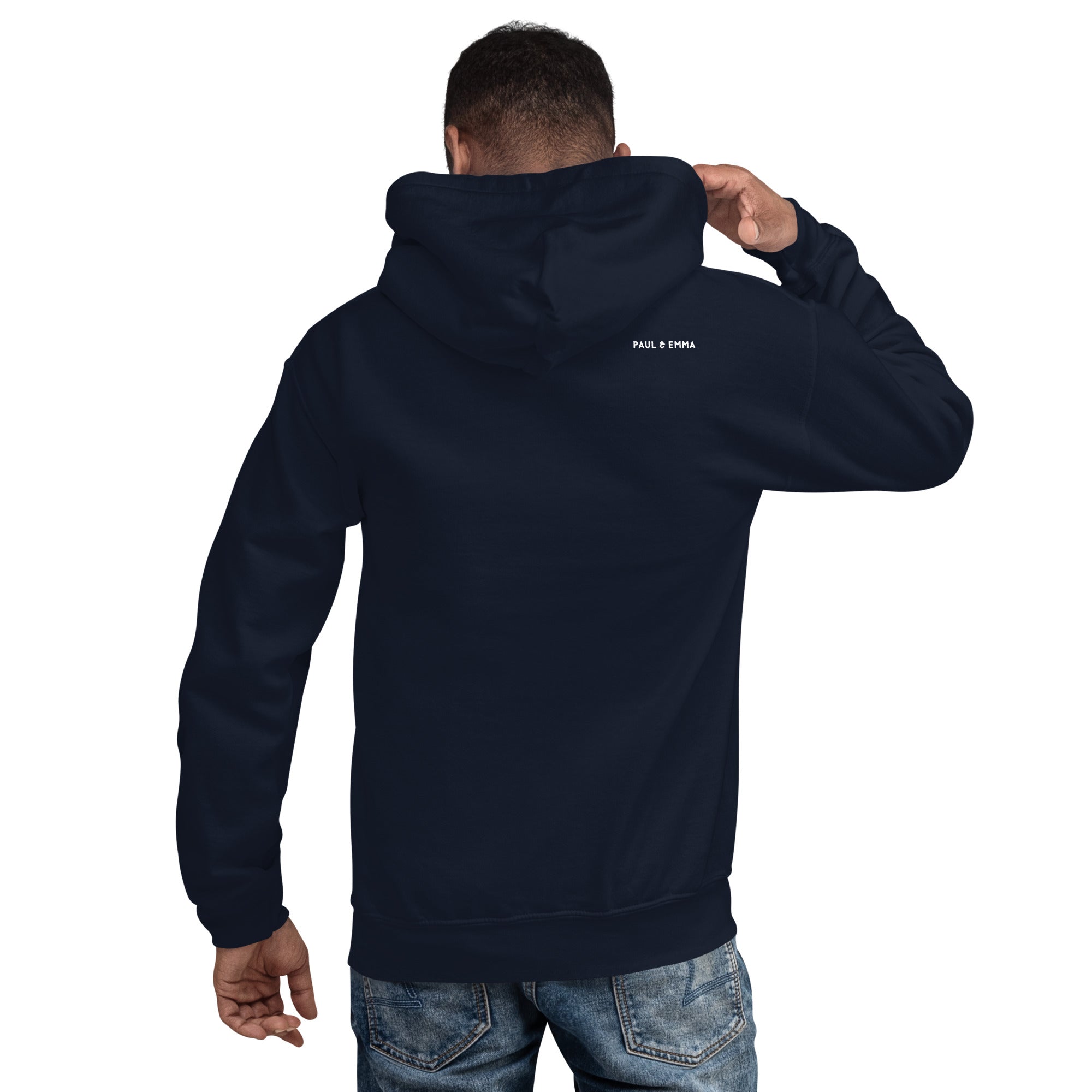Hoodie mit weißer Rauszeit Stickerei - Paul Emma Kapuzenpullover für Hundebesitzer